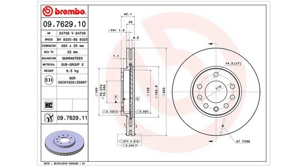 MAGNETI MARELLI Тормозной диск 360406038800